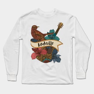 Nashville - Guitar - Mockingbird Long Sleeve T-Shirt